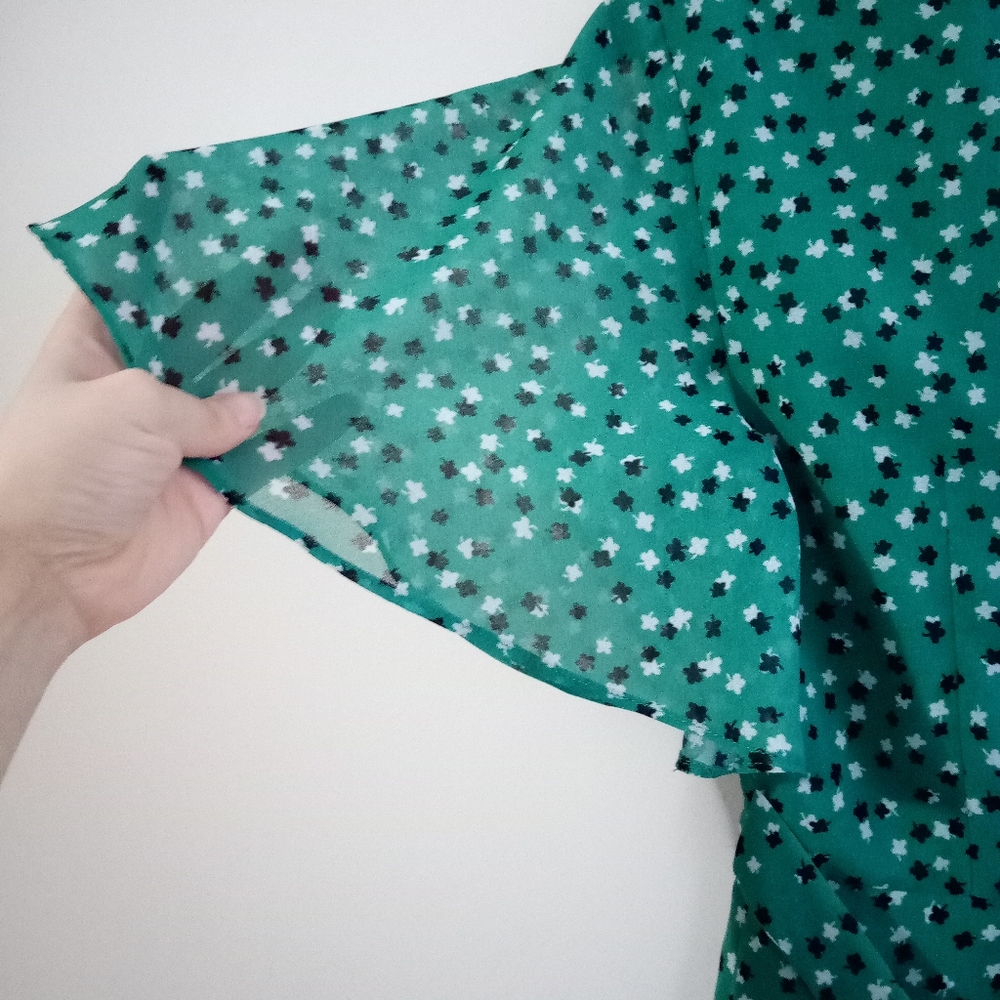 C/MEO COLLECTIVE Loyalties Ditzy Print Green Mini Dress Size S. - Picture 14 of 16